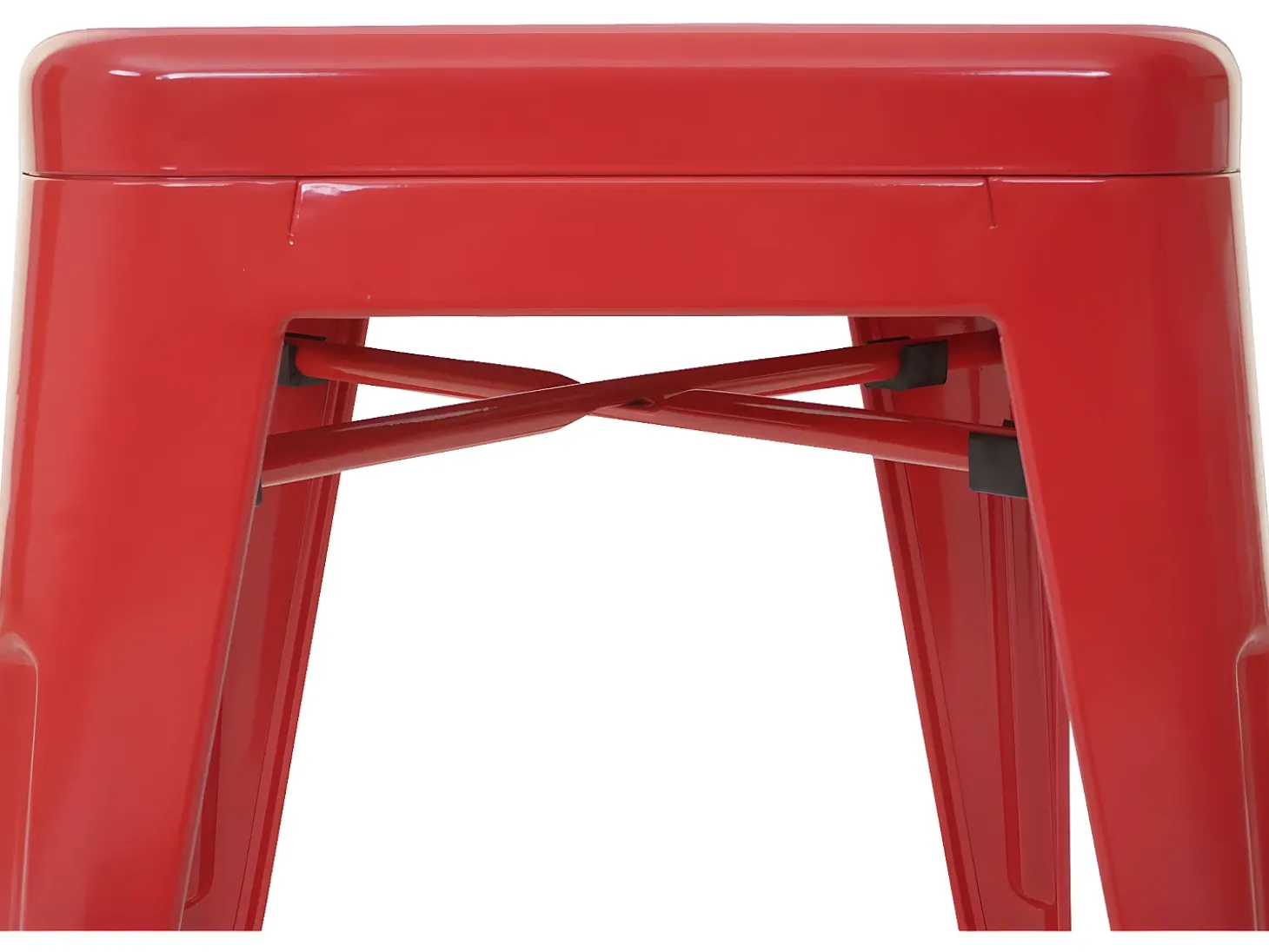 Taburete de bar MCW-A73 Metal apilable, rojo