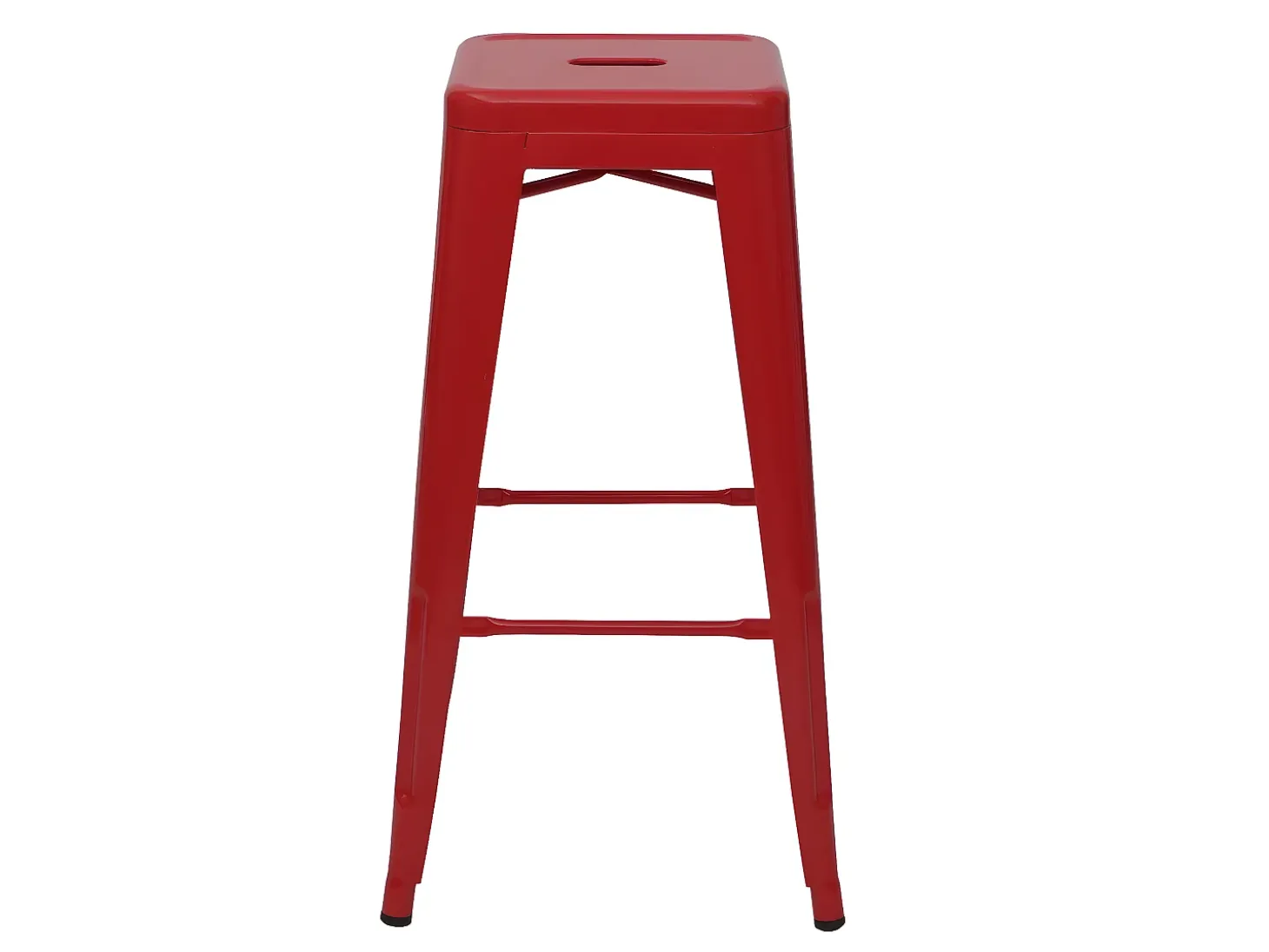 Taburete de bar MCW-A73 Metal apilable, rojo