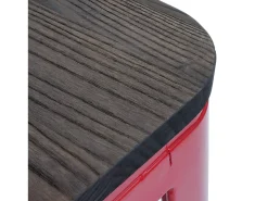 Taburete de bar MCW-A73 Metal apilable, rojo