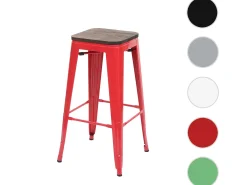 Taburete de bar MCW-A73 Metal apilable, rojo