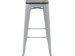 Taburete de bar MCW-A73 Metal apilable, gris