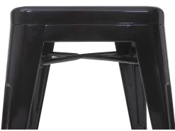Taburete de bar MCW-A73 Metal apilable, negro
