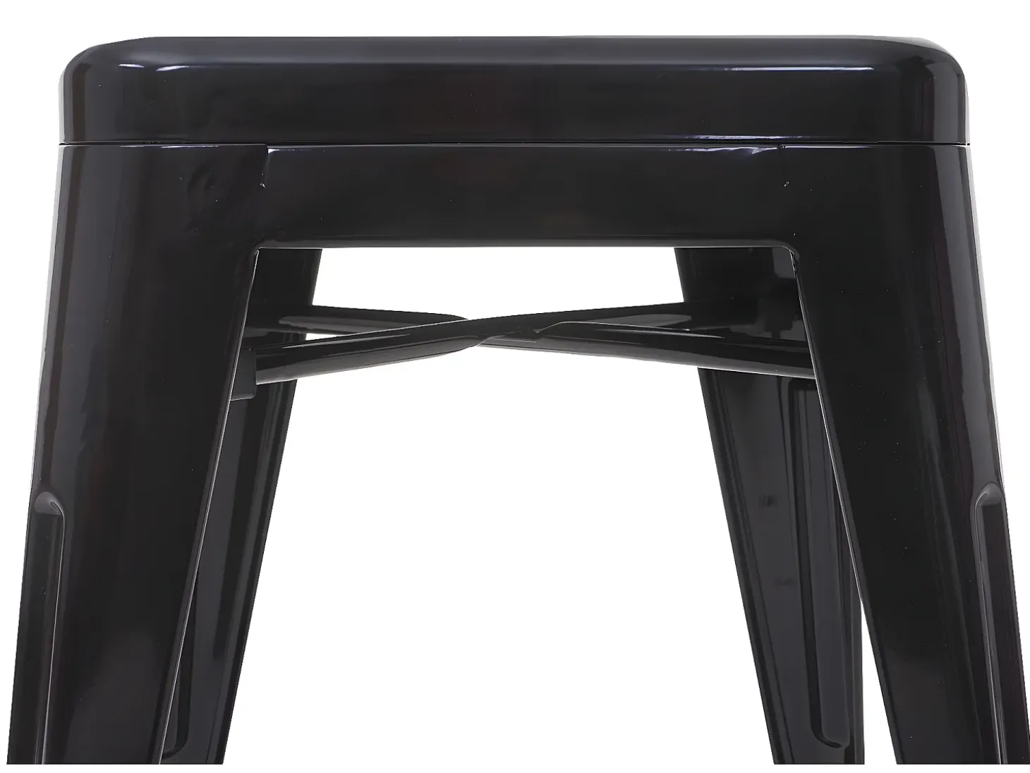 Taburete de bar MCW-A73 Metal apilable, negro