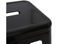 Taburete de bar MCW-A73 Metal apilable, negro