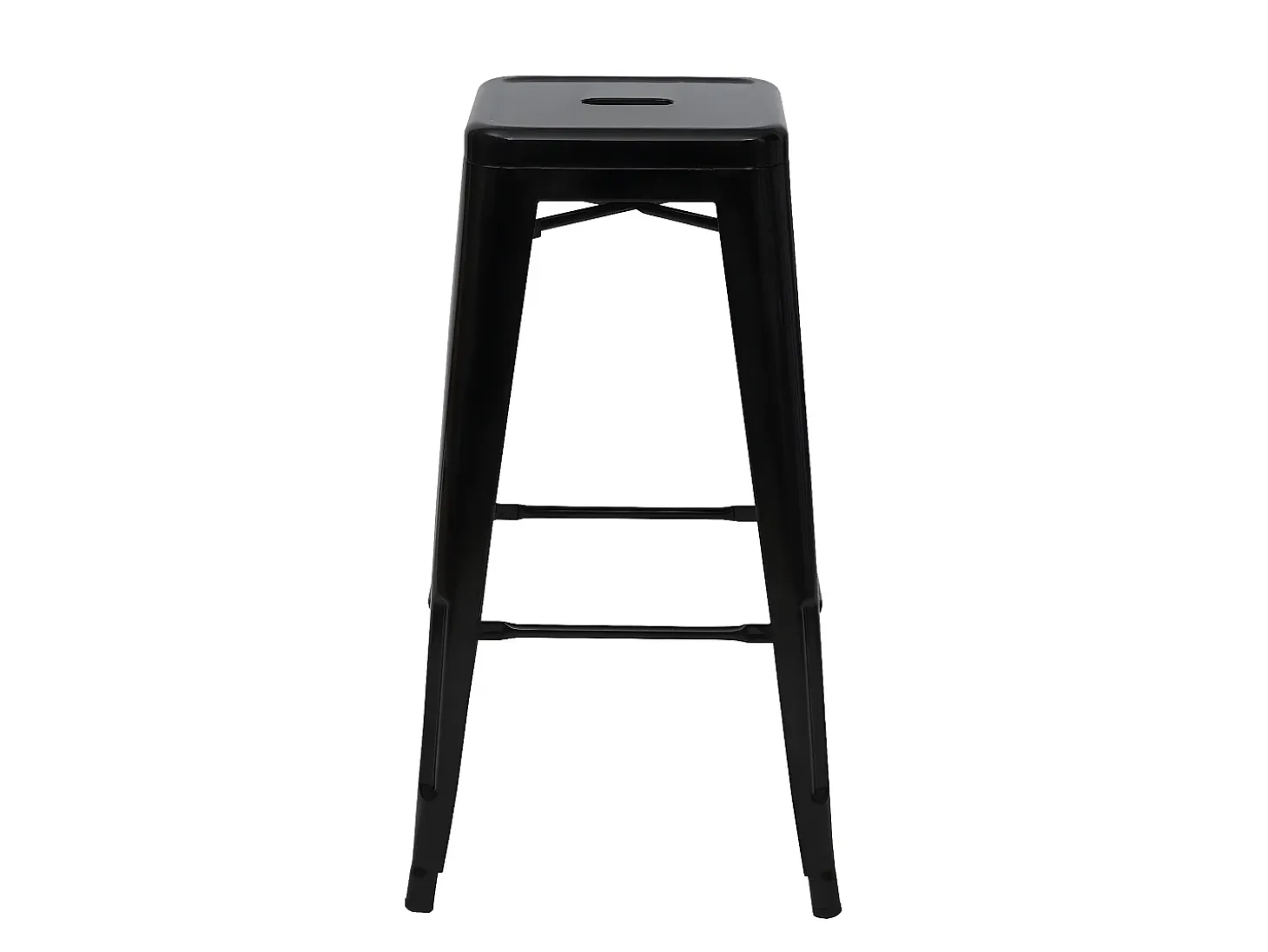 Taburete de bar MCW-A73 Metal apilable, negro