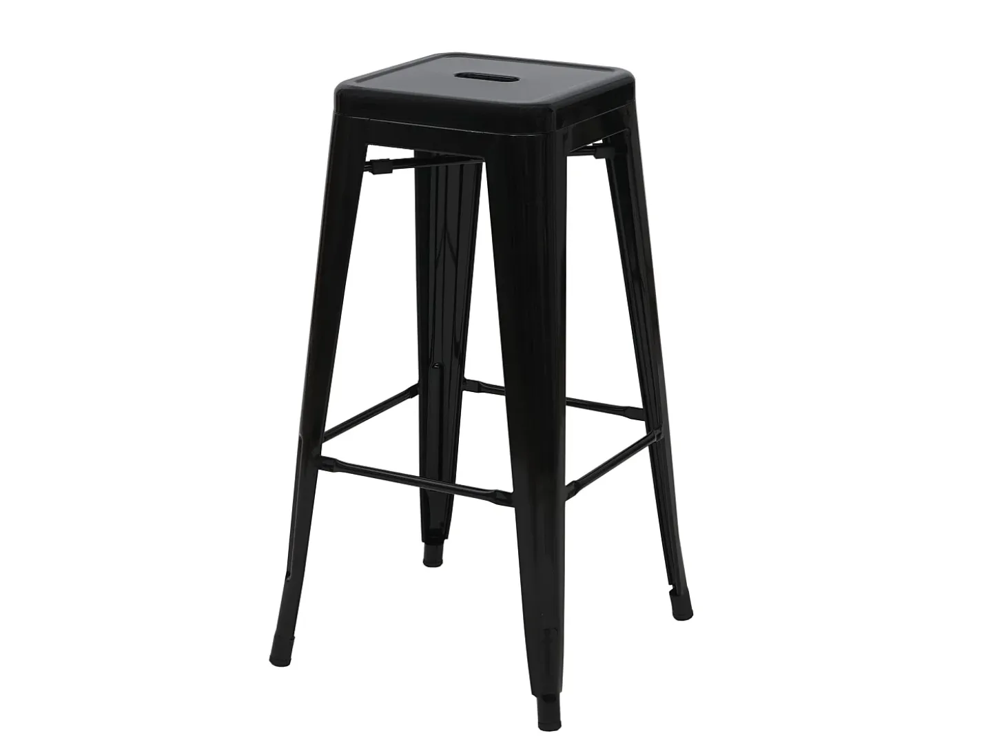 Taburete de bar MCW-A73 Metal apilable, negro