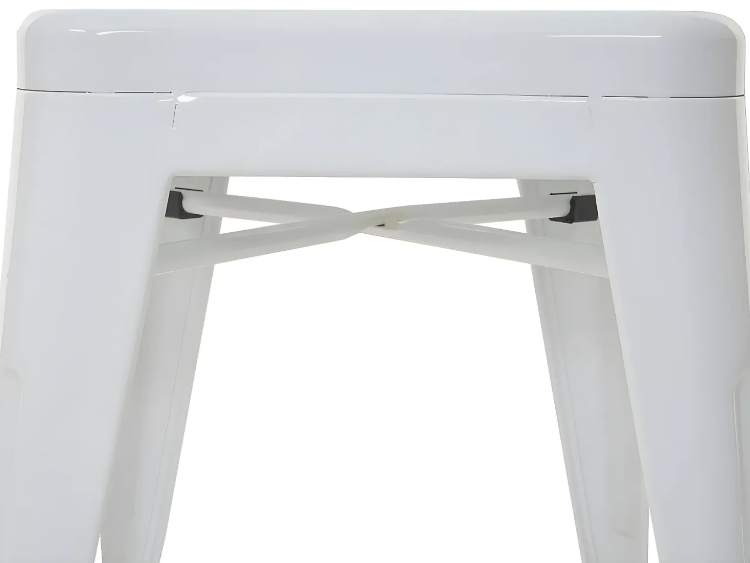 Taburete de bar MCW-A73 Metal apilable, blanco