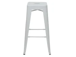 Taburete de bar MCW-A73 Metal apilable, blanco