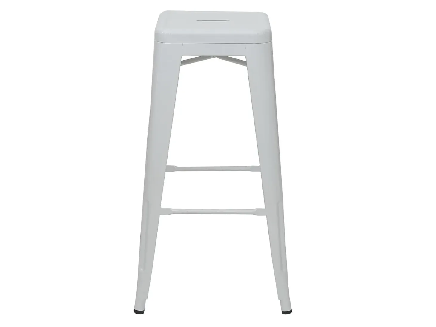 Taburete de bar MCW-A73 Metal apilable, blanco