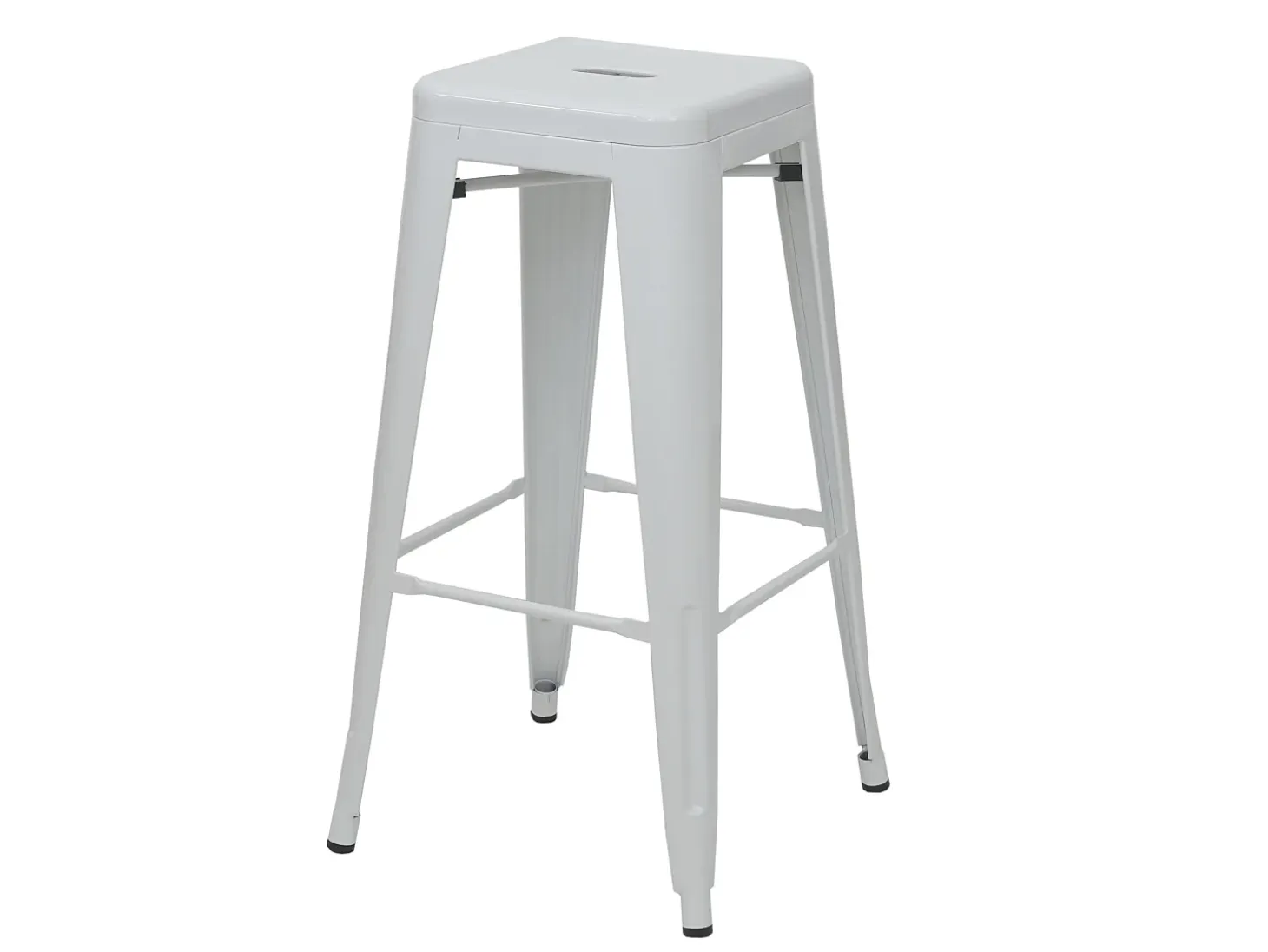 Taburete de bar MCW-A73 Metal apilable, blanco