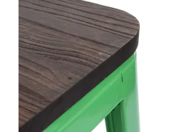 Taburete de bar MCW-A73 (set de 2), verde