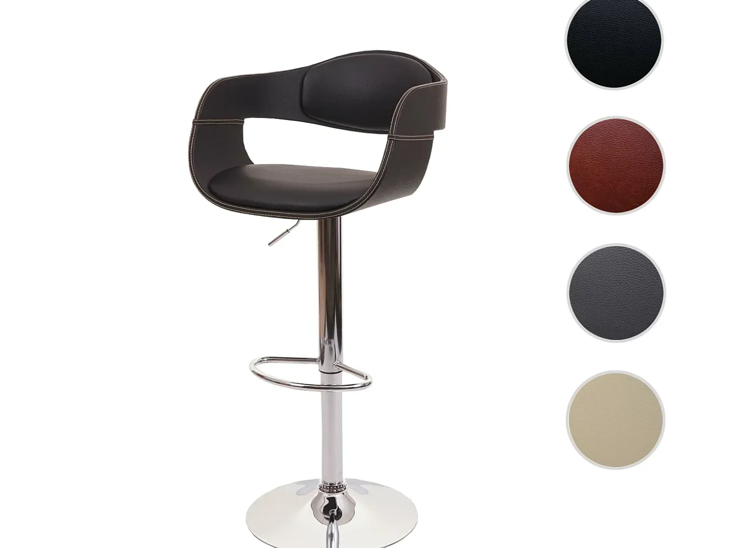 Taburete de bar MCW-A47b, negro