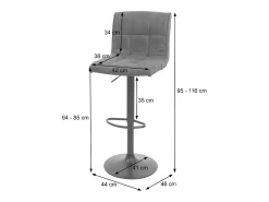 Taburete de bar MCW-B13, vintage gris oscuro