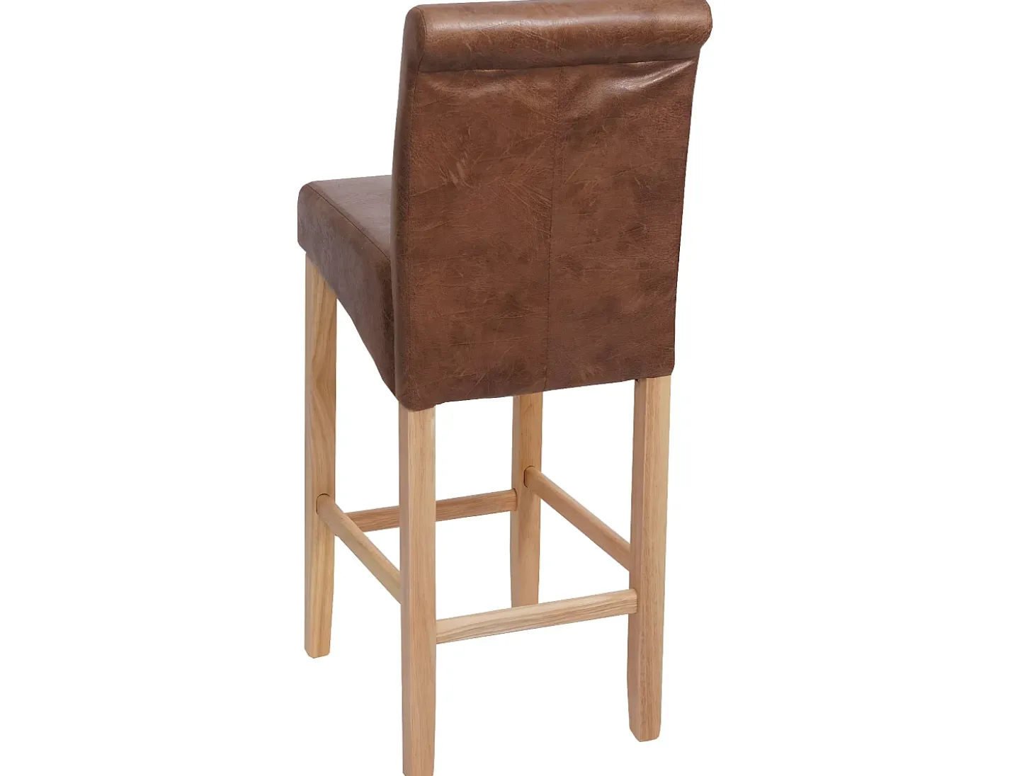 Taburete de bar MCW-C33, imitación de ante, patas claras, tela/tejido