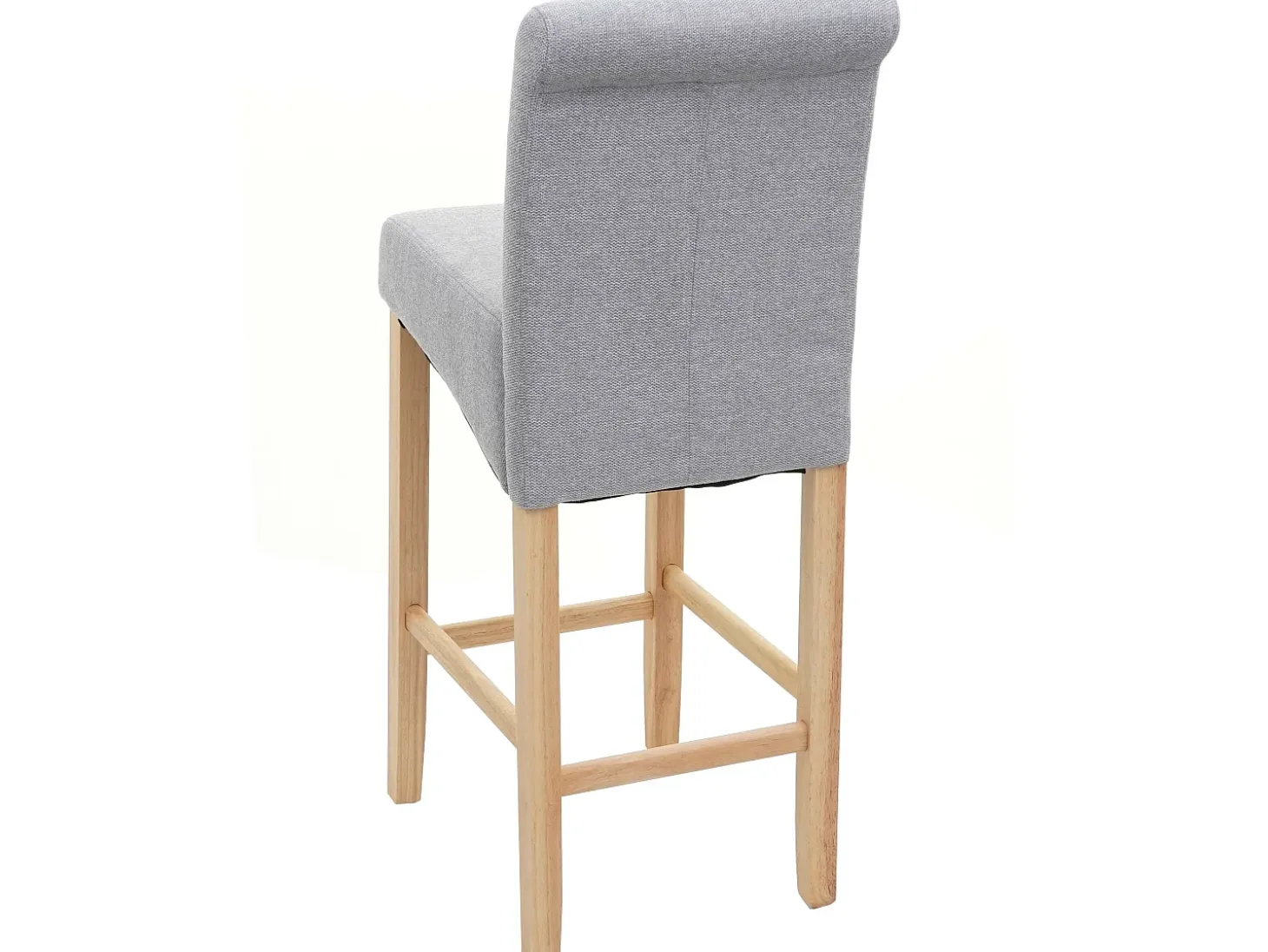 Taburete de bar MCW-C33 (juego de 2), gris claro, patas claras, tela/textil
