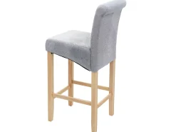 Taburete de bar MCW-C33 (juego de 2), gris claro, patas claras, tela/textil