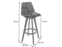 Taburete de bar MCW-C43 (juego de 2), crema