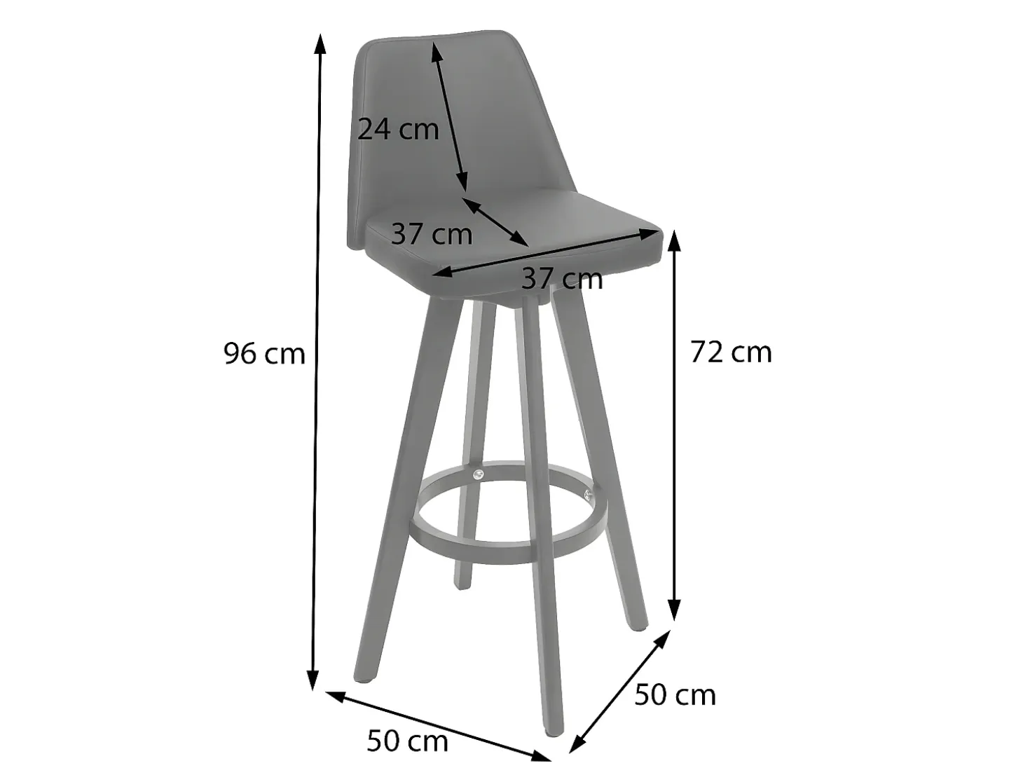 Taburete de bar MCW-C43 (juego de 2), crema