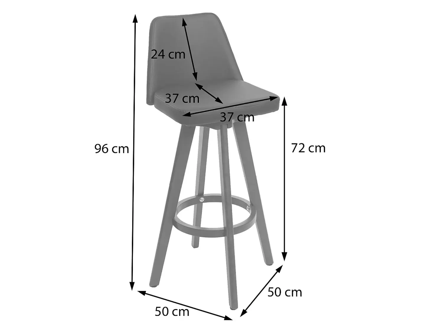 Taburete de bar MCW-C43 (juego de 2), marrón