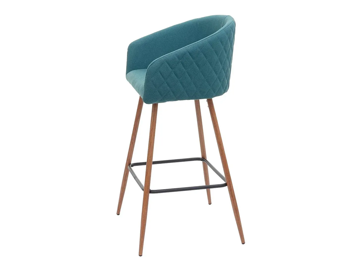 Taburete de bar MCW-D72 (juego de 2), tela/textil, turquesa