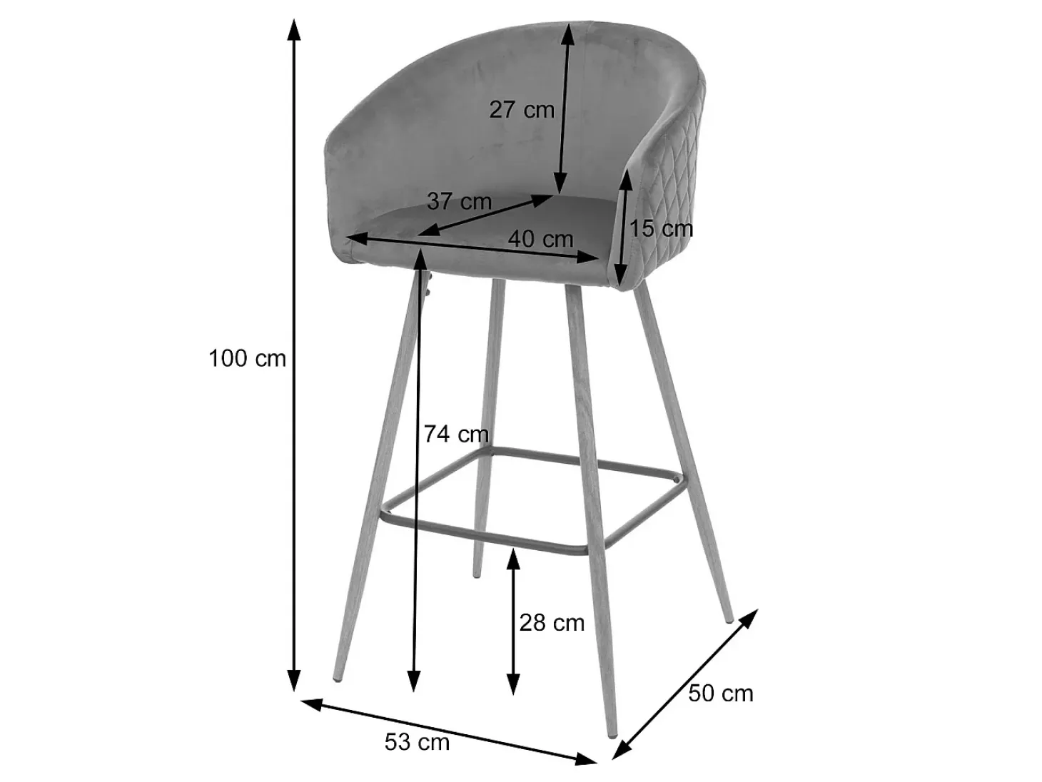 Taburete de bar MCW-D72 (juego de 2), tela/textil, turquesa