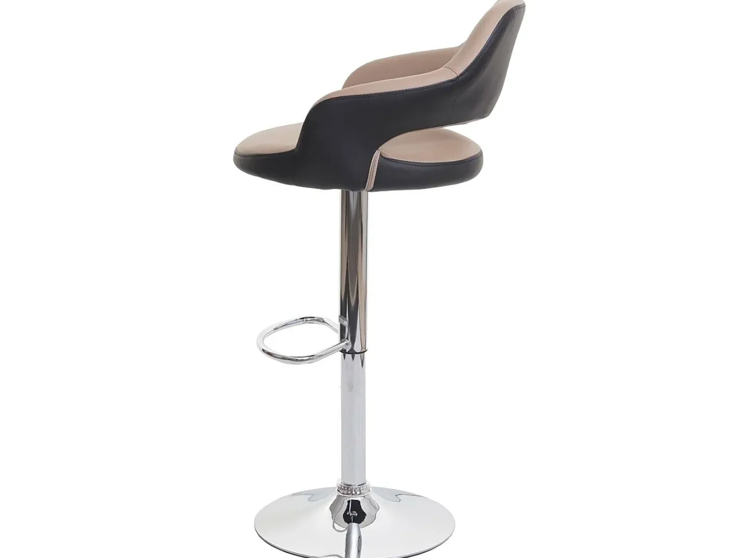Taburete de bar MCW-F16 (juego de 2), taupe-negro