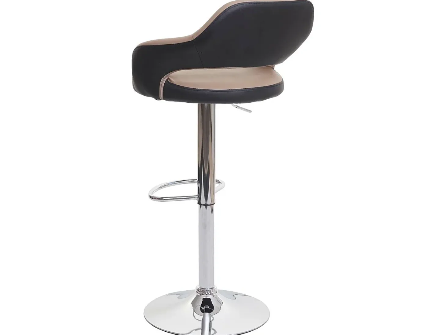 Taburete de bar MCW-F16 (juego de 2), taupe-negro