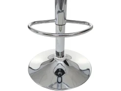 Taburete de bar MCW-G87 (juego de 2), imitación de cuero marrón-blanco, base cromada
