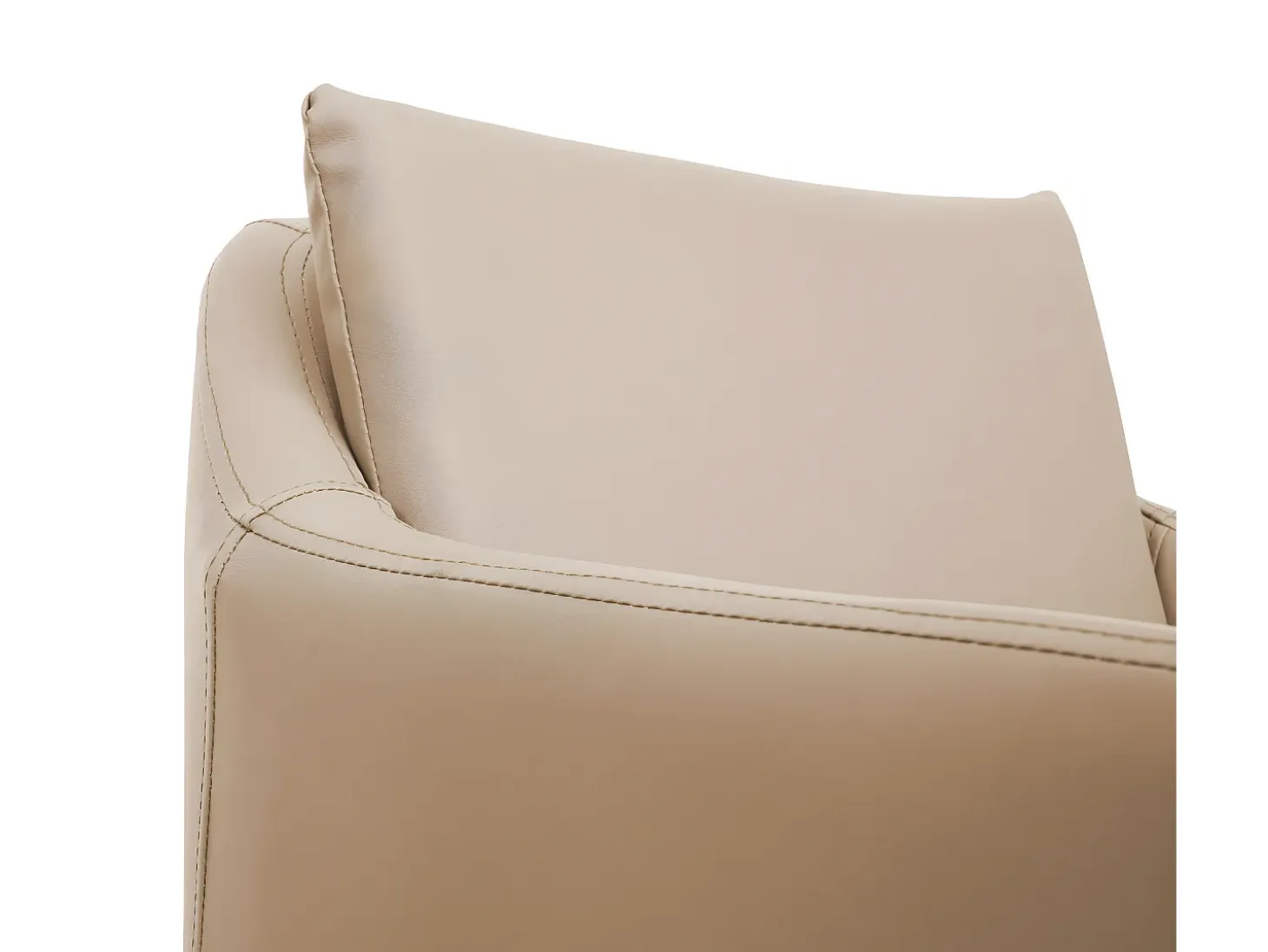 Taburete de bar MCW-H93 (juego de 2), imitación de cuero topo-beige
