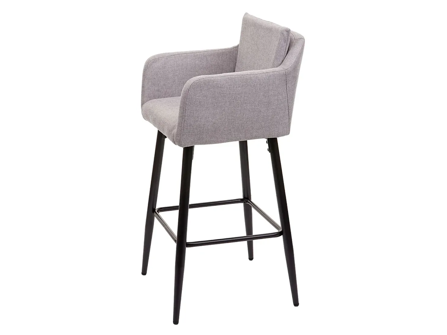 Taburete de bar MCW-H93 (juego de 2), tela/textil gris claro
