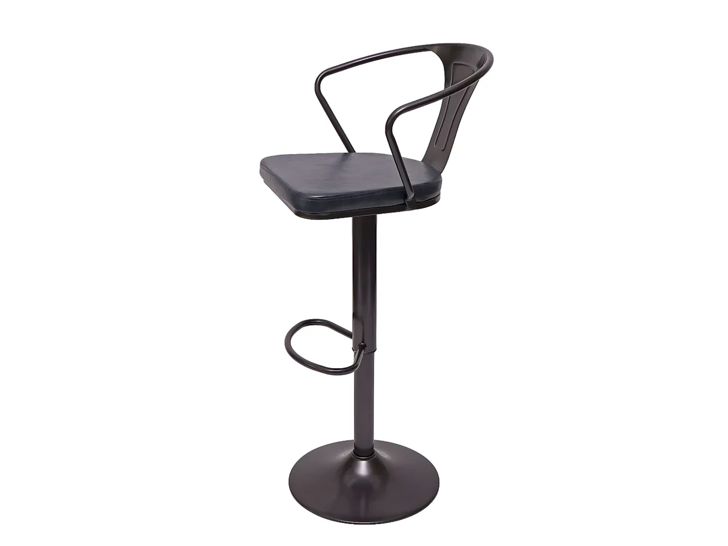 Taburete de bar MCW-H10b (juego de 2), vintage negro-gris