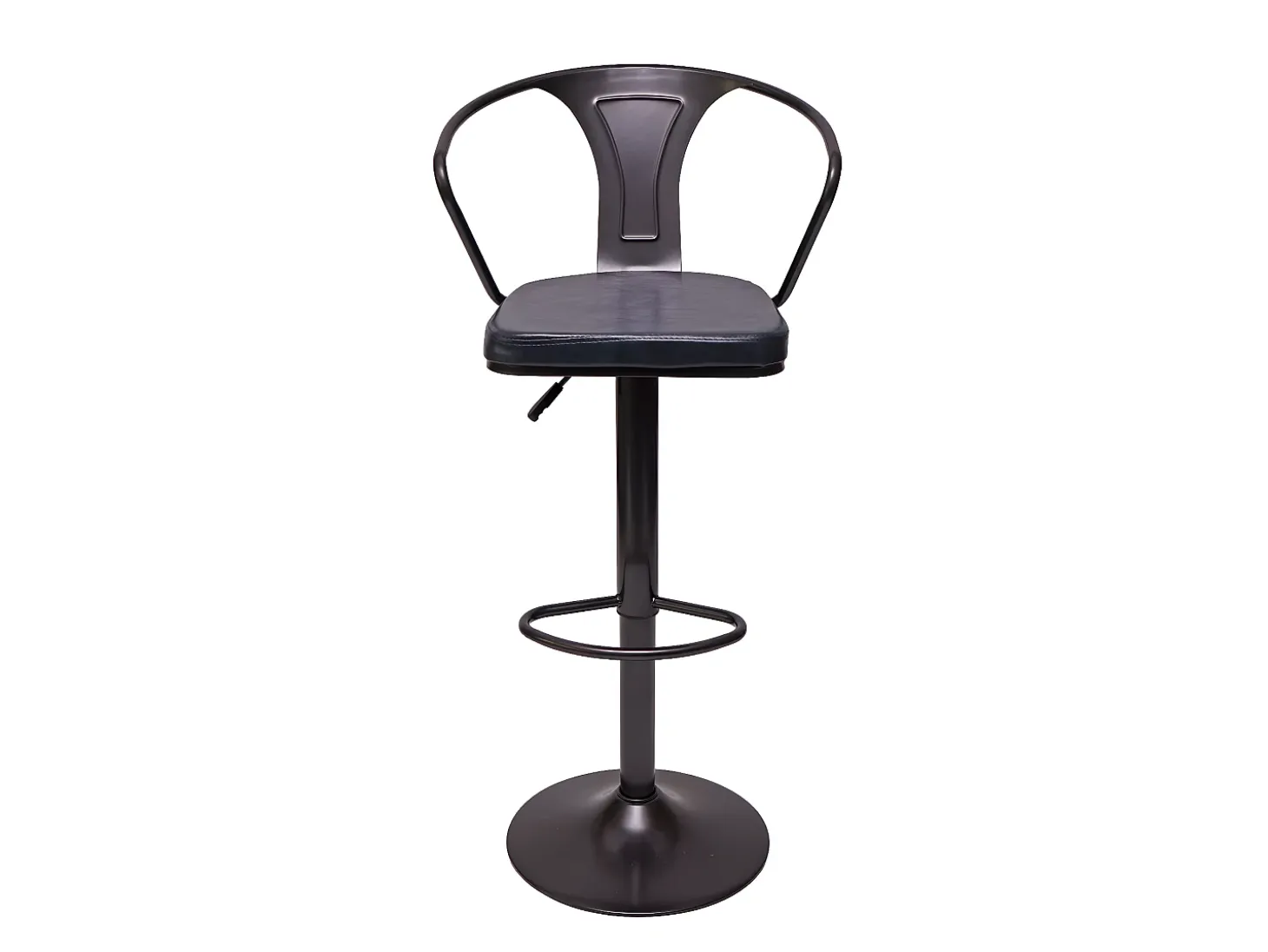 Taburete de bar MCW-H10b (juego de 2), vintage negro-gris