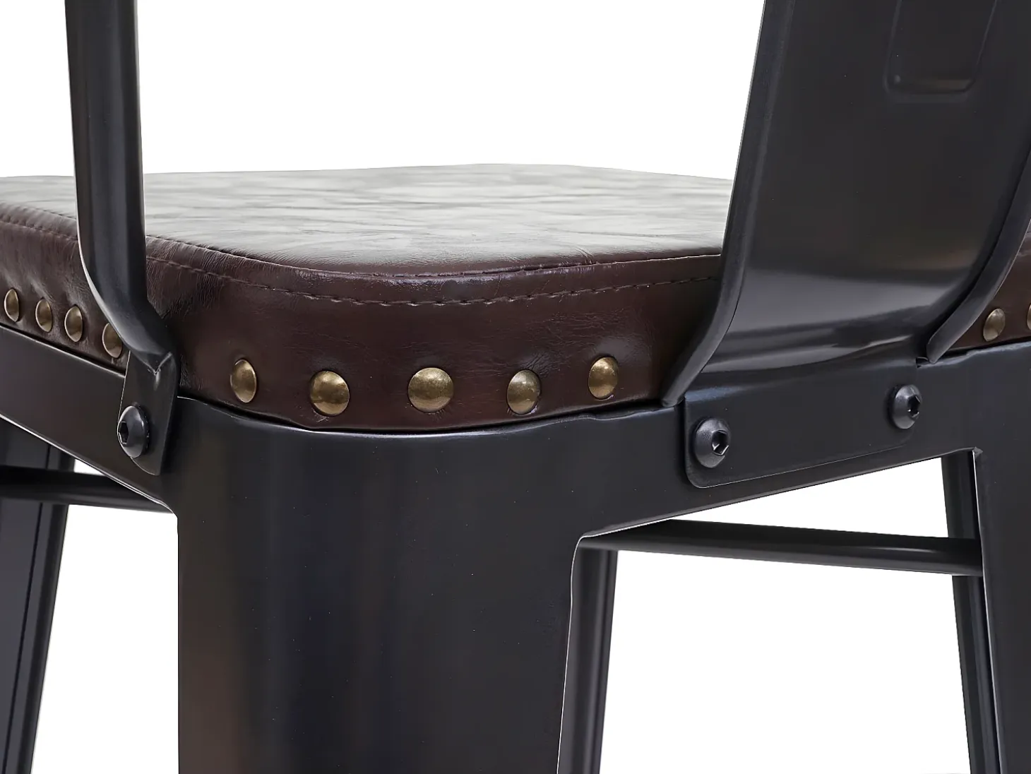 Taburete de bar MCW-H10c (juego de 2), negro-marrón