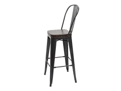 Taburete de bar MCW-H10c (juego de 2), negro-marrón