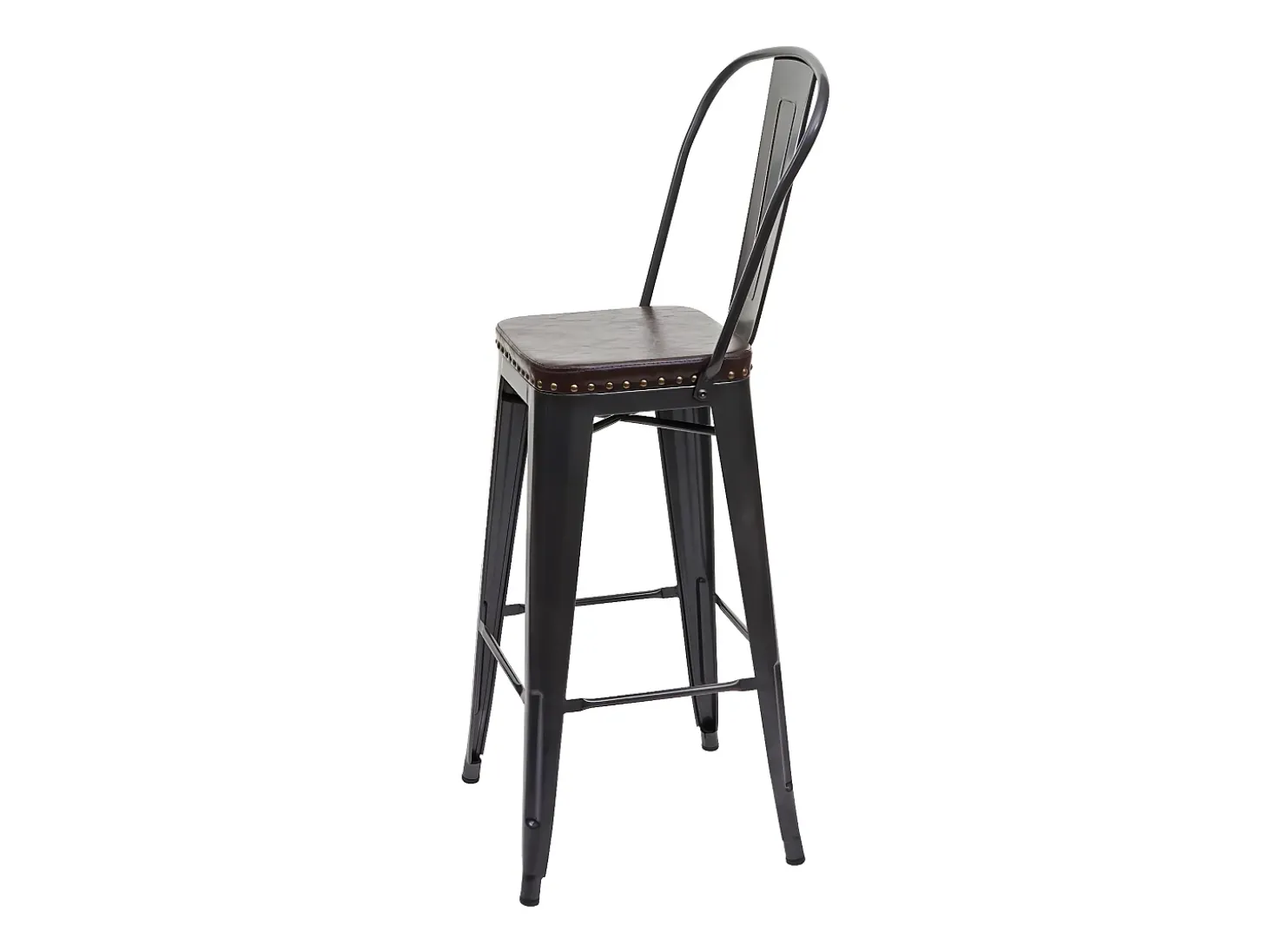 Taburete de bar MCW-H10c (juego de 2), negro-marrón
