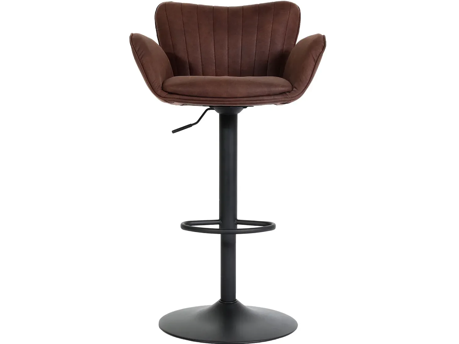 Taburete de bar MCW-M67, marrón oscuro pie negro