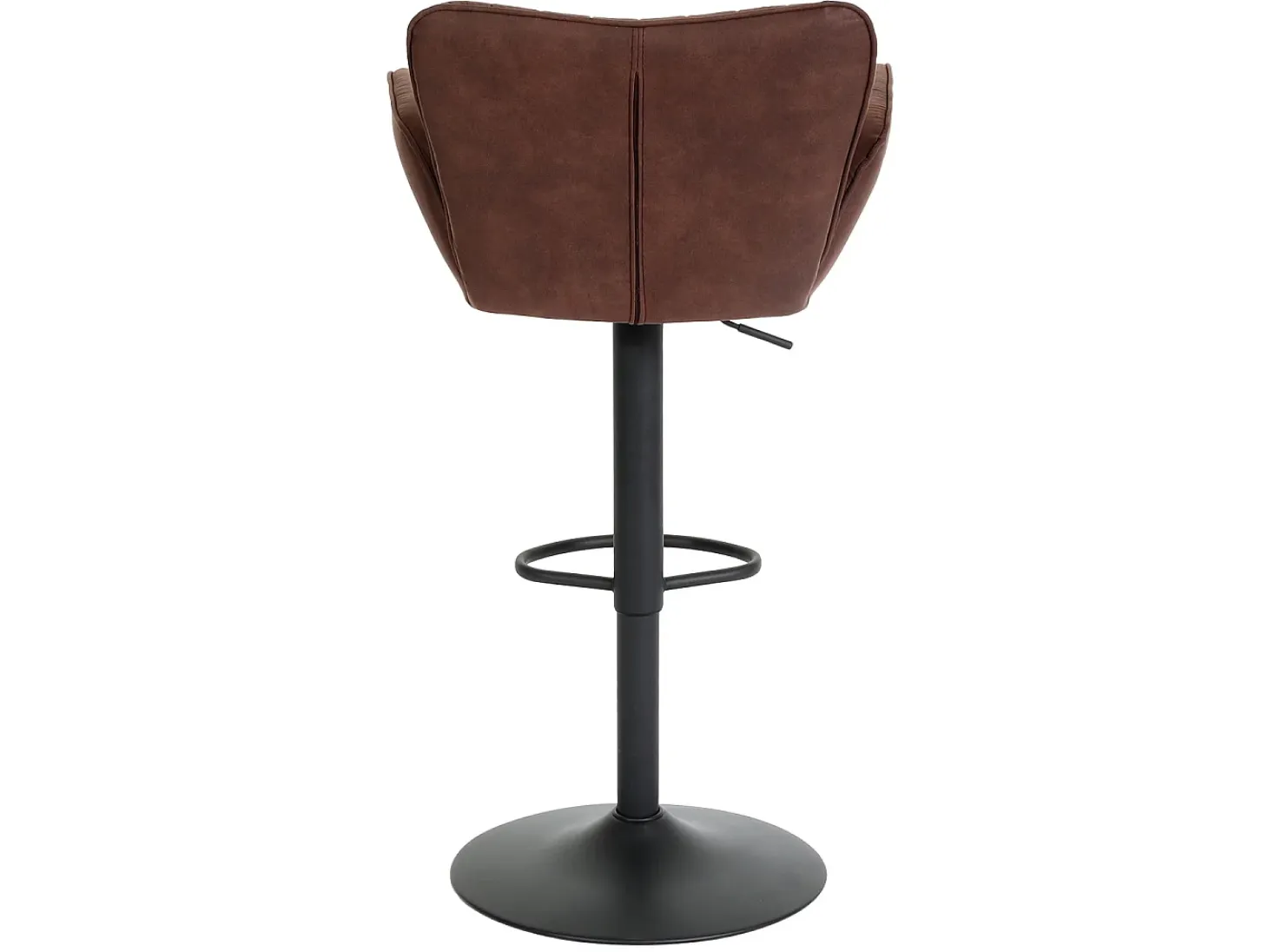 Taburete de bar MCW-M67, marrón oscuro pie negro