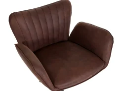 Taburete de bar MCW-M67, marrón oscuro pie negro