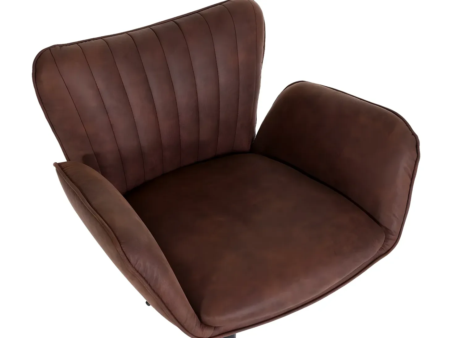 Taburete de bar MCW-M67, marrón oscuro pie negro