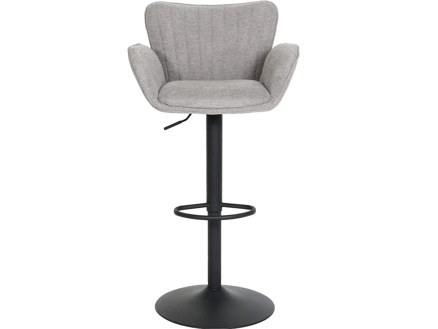 Taburete de bar MCW-M67 (juego de 2), gris claro pie negro