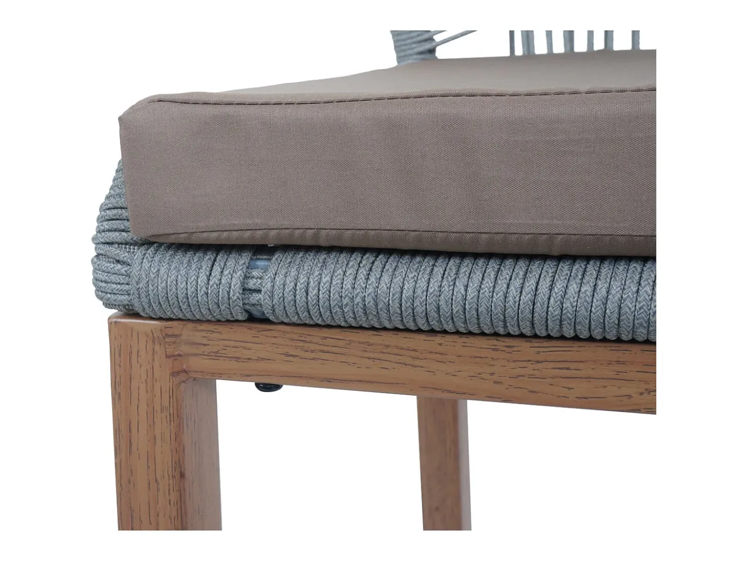 Taburete de bar MCW-O21 (set de 2), gris claro, cojín topo