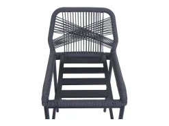 Taburete de bar MCW-O21 (set de 2), antracita, cojín gris oscuro