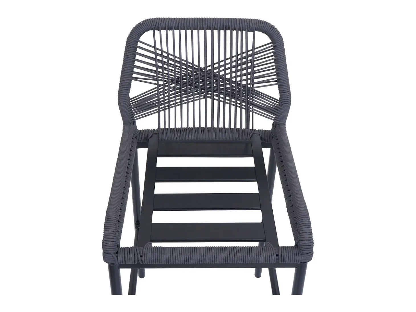 Taburete de bar MCW-O21 (set de 2), antracita, cojín topo