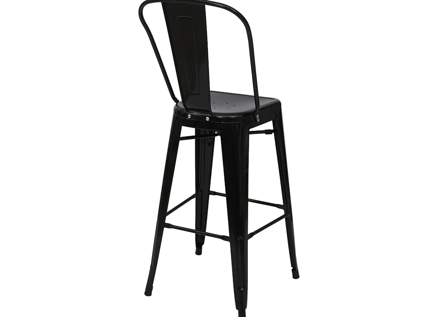 Taburete de bar metálico MCW-A73, negro