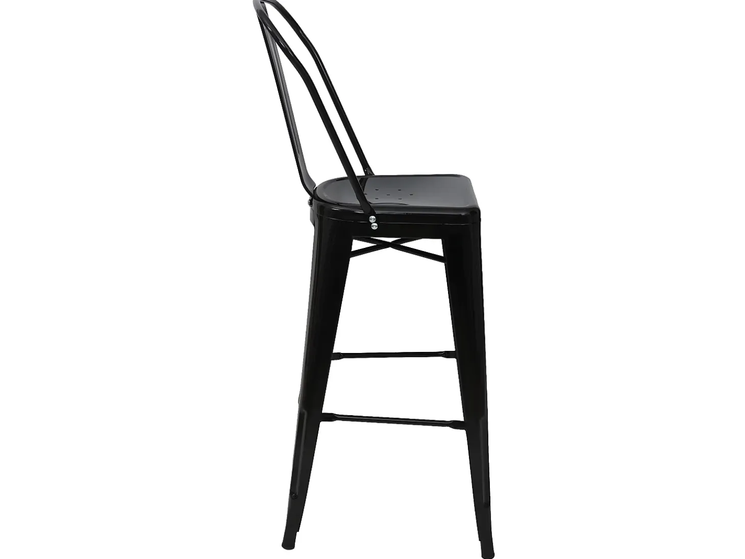 Taburete de bar metálico MCW-A73, negro