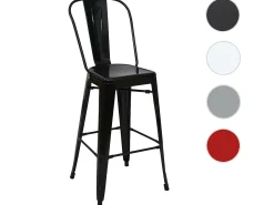 Taburete de bar metálico MCW-A73, negro