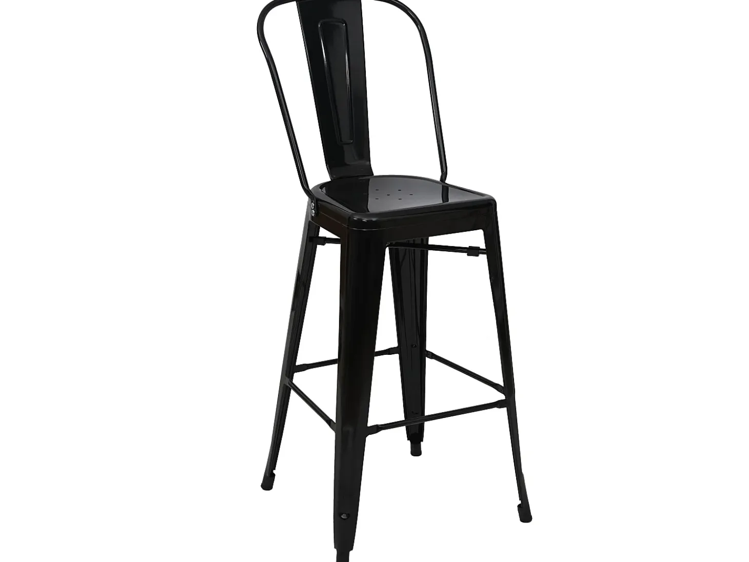 Taburete de bar metálico MCW-A73, negro