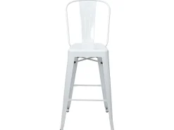 Taburete de bar metálico MCW-A73, blanco