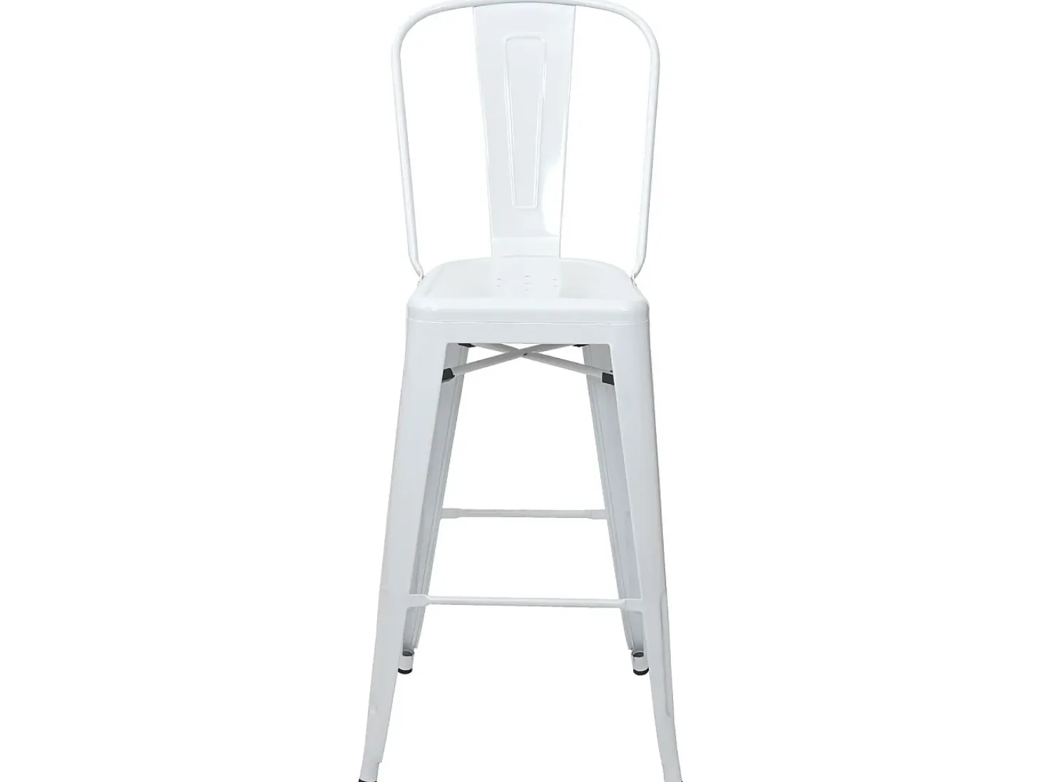Taburete de bar metálico MCW-A73, blanco