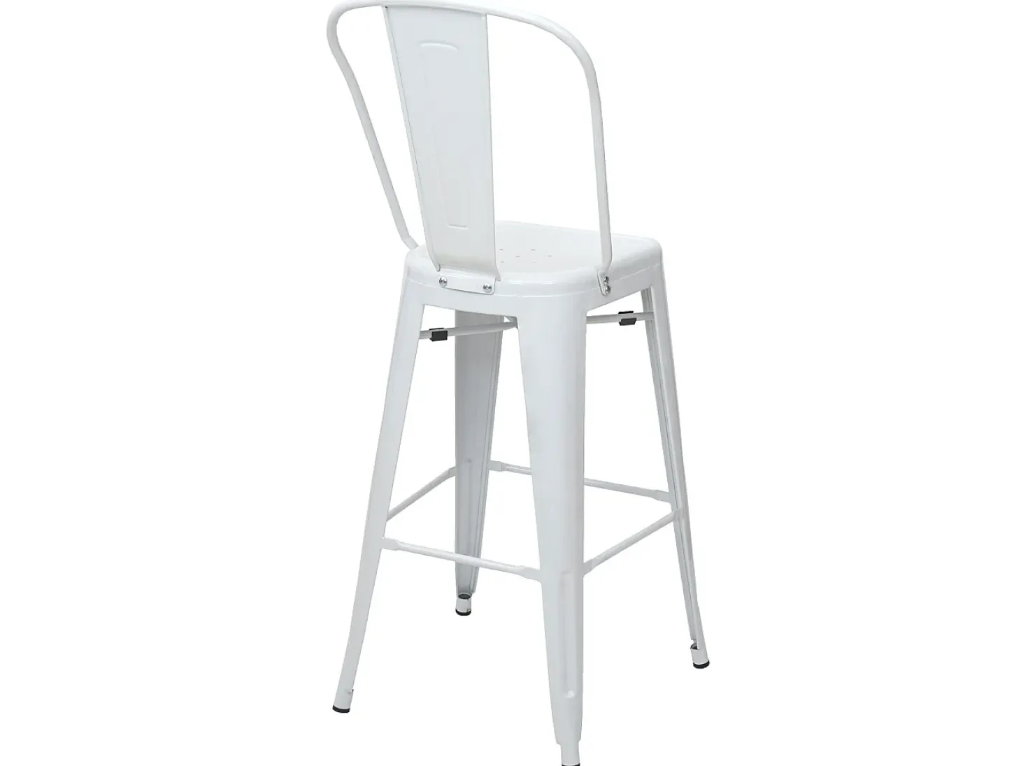 Taburete de bar metálico MCW-A73, blanco